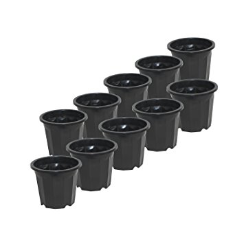 ALEKO 100PP130BK Round Black Thermoformed Nursery Plastic Garden Seedlings Pots for Plants and Flowers, Lot of 100