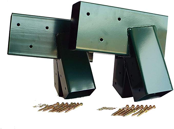 SAFARI SWINGS Outdoor Metal A Frame Swingset Bracket Hardware (4"x6", 2 Brackets, Includes All Parts) Baby, Children & Toddler Swing Set Accessory Parts for The Playground, Park or Backyard Or Patio