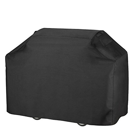 Grill Cover, Heavy Duty 600D Oxford Waterproof Gas Grill Cover with Double Stitching & Heat Sealed Seams 58-inch BBQ Cover for Most Brands of Grill Like Weber, Char Broil Brinkmann etc - Black