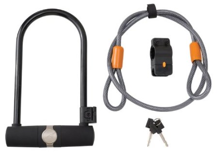 Avenir Standard U-Lock and Cable Lock Duo, Black