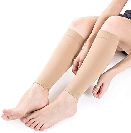SWOLF Medical Calf Compression Sleeve Men Womens, 20-30 mmHg Graduated Footless Calves Compression Sleeves Varicose Veins