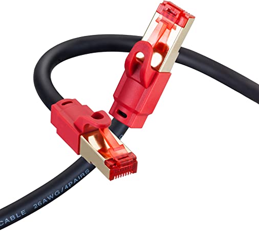 Cat 8 Ethernet Cable 80Ft,Indoor&Outdoor 26AWG High Speed Heavy Duty Cat8 Network LAN Patch Cord, 40Gbps 2000Mhz SFTP RJ45 Flat Cable Shielded in Wall,for Modem/Router/Gaming/PC(80Ft/25M)