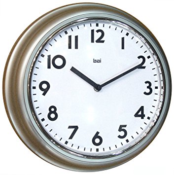 Bai School Wall Clock, Silver