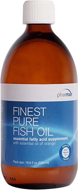 Pharmax - Finest Pure Fish Oil with Essential Oil of Orange - Supports Bone, Brain, and Cardiovascular Health* - 16.9 fl oz (500 ml)