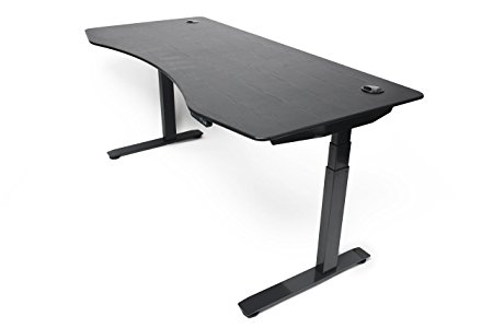 ApexDesk Elite Series 71" W Electric Height Adjustable Standing Desk (Memory Controller, Black Top, Black Frame)