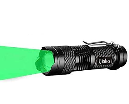 Thicker Ulako Single 1 Mode Zoomable LED 150 Yard Green Light Flashlight Torch