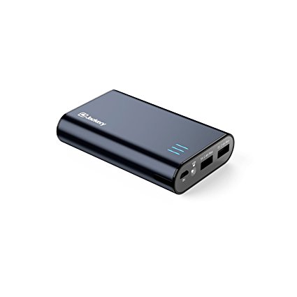 Jackery Fit Premium 10200mAh Dual USB 2.4A Output Portable Battery Charger - External Battery Pack, Power Bank, & Portable Charger for iPhone, iPad, Galaxy, and Android Smart Devices (Black)