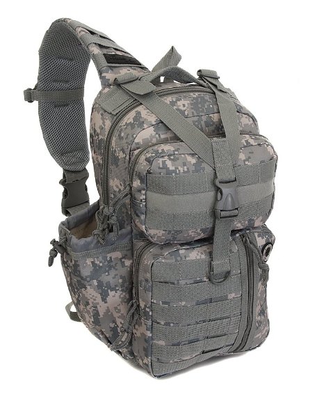 Mens Tactical Gear Molle Hydration Ready Sling Shoulder Backpack Daypack Bag