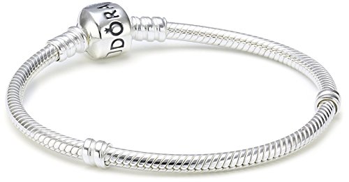 Genuine PANDORA Sterling Silver 8.3 Bead Clasp Charm Bracelet 590702HV-21"