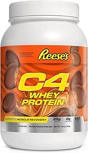 Cellucor C4 Whey Protein Powder, Reese's Peanut Butter & Chocolate - 25g Protein, 0g Added Sugar, 140 Calories Per Serving, Supports Muscle Recovery, 28 Servings, Premium Whey for Post-Workout