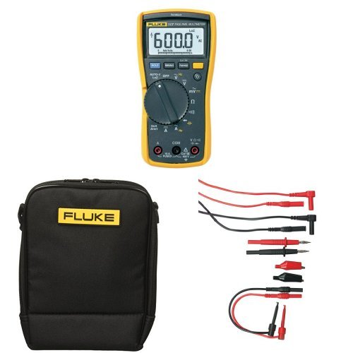 Fluke 117 Electricians True RMS Multimeter with Polyester Soft Carrying Case and Electronic Test Lead Kit