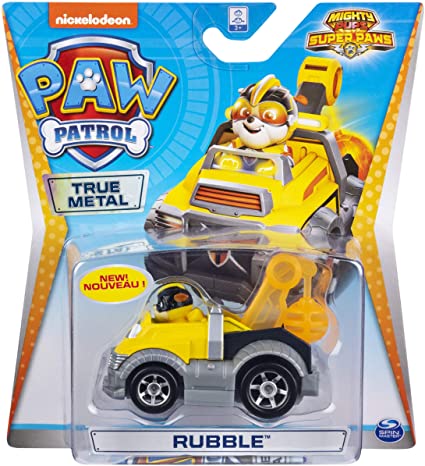 Paw Patrol Rubble's Tow Truck Mighty Pups Diecast Car 1:55 Scale