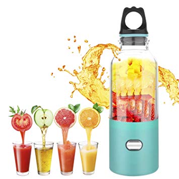 Portable Juicer Blender, XBrands Mini Travel Blender,USB Rechargeable Juicer Cup,Household Fruit Mixer, Personal Size Mixing Machine with Six Blades, Small Size Easy to Carry - Small Ice Cubes Become Smaller
