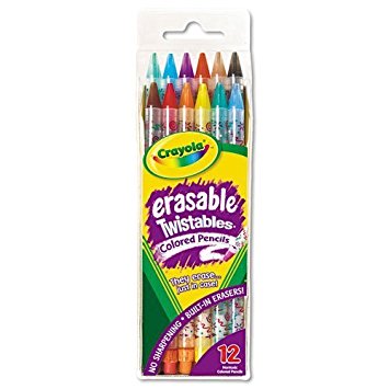 Crayola Twistables Erasable Colored Pencils, Assorted Colors (12-Pack)
