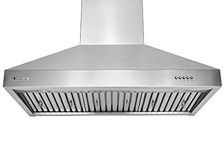 XtremeAIR Ultra Series UL03-W36, 36" wide, LED lights, Baffle Filters W/ Grease Drain Tunnel, 1.0mm Non-Magnetic Stainless Steel Seamless Body, Wall Mount Range Hood