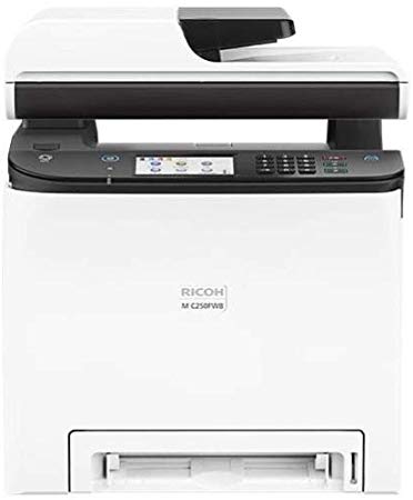 RICOH M C250FWB Digital Color Multifunction Laser Printer, 25 Color ppm, 600x600 dpi, Standard 250 Sheets Input Tray - Print, Copy, Scan, Fax