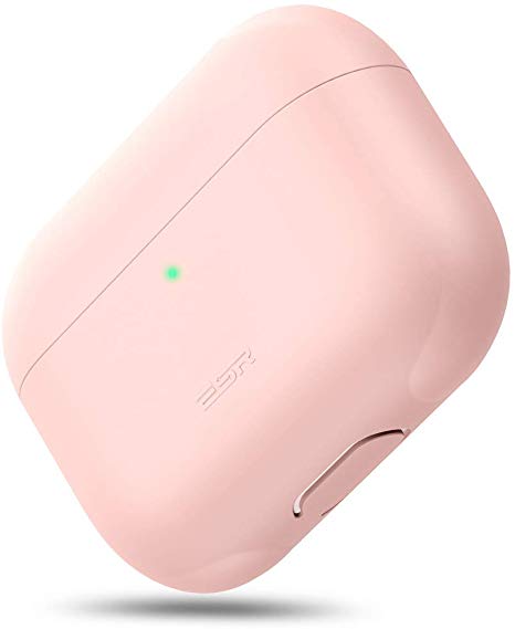 ESR Protective Silicone Cover for AirPods Pro Case, Hingeless, Slim-Fit, Visible Front LED, Shock & Scratch-Resistant Ultra-Thin Case Skin for AirPods Pro Charging Case (Light Pink)