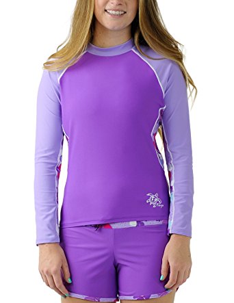 Tuga Women's Long Sleeve Rash Guard, UPF 50  Sun Protection Swim Shirt