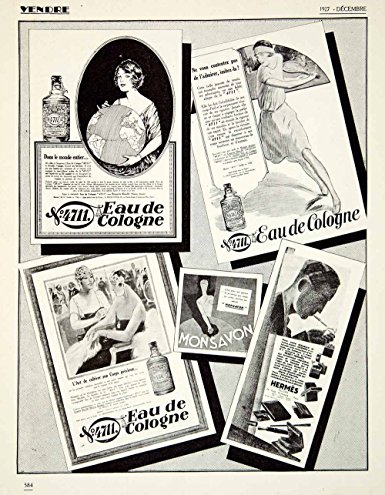 1927 Print Eau De Cologne MonSavon Hermes 4711 Smoking Accessory Tennis Fashion - Original Halftone Print