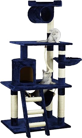 Go Pet Club F69 62-Inch Cat Tree Condo Furniture, Blue