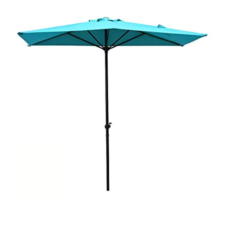 COBANA Half 7.5’by 4’ Rectangular Outdoor Umbrella for Patio,Balcony,Garden,Deck,Blue