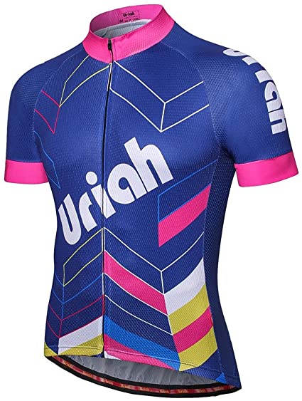 Uriah Men's Cycling Jersey Short Sleeve Reflective with Rear Zippered Bag