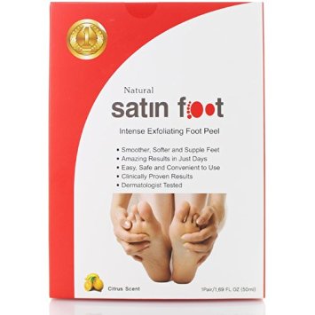 Top Rated Satin Foot Intense Exfoliating Foot Peel Large Size 1 Box Moisturize Feet Luxurious At Home Peel