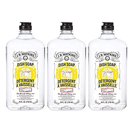 J.R. Watkins Dish Soap, Liquid, 24 fl oz, Lemon (3 Pack)