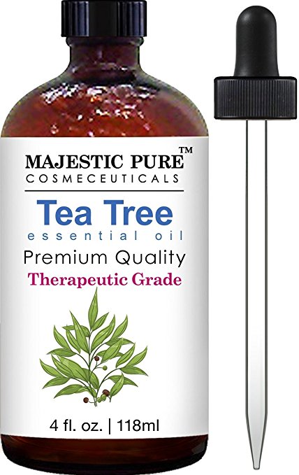 Majestic Pure Therapeurtic Melaleuca Alternifolia Tea Tree Oil With Dropper, 4 fl. Oz