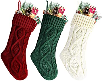 GREENPORT Cat Christmas Stockings Pet Christmas Stockings Hanging Personalized Christmas Stockings with Large Paws Pattern for Christmas and New Year Decorations 2 Pack 18 Inches (Green)