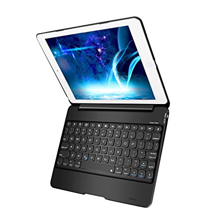 New iPad 9.7 iPad Pro 9.7 Keyboard Case,Sounwill Folio Smart Case Protective Cover with Keyboard For iPad Air,iPad Air 2,iPad Pro 9.7 and 2017 New iPad 9.7 (Black)