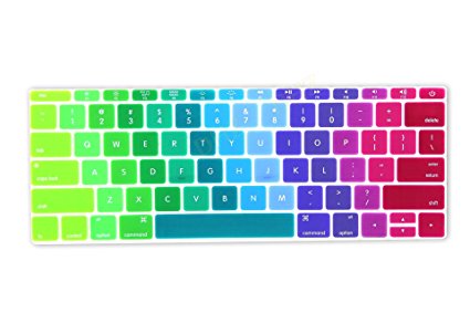 DHZ Gradient Rainbow A Keyboard Cover Silicone Skin for New Macbook 12" with Retina Display (2015 Model A1534) and New MacBook Pro 13 Inch (2016 Newest Version Model A1708, No Touch Bar)