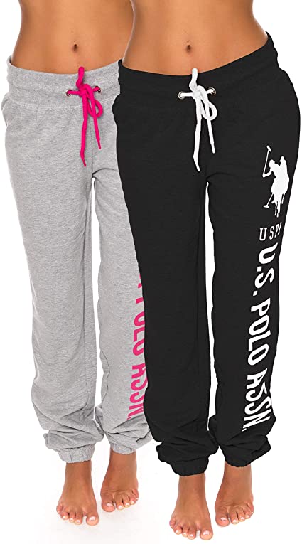 U.S. Polo Assn. Essentials Womens French Terry Jogger Lounge Sleep Sweatpants Pajamas