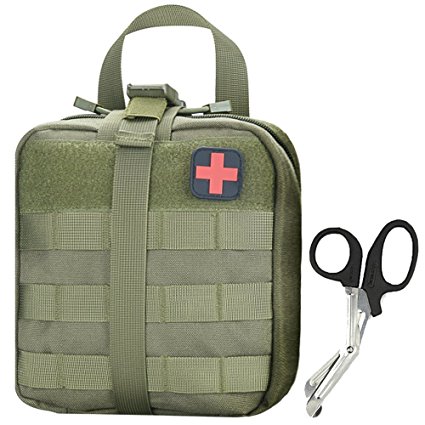 Infityle EMT Pouch - Tactical MOLLE Rip-Away 1000D Medical Utility bag With Buckle Strap IFAK Pouches - Free Bonus First Aid Patch And Shear