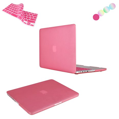 MacBook Pro 13 inch Case with Retina Display (NO CD-ROM Drive), Vimay 2 in 1 Soft-Touch Plastic Hard Case Cover for MacBook 13.3" A1502 / A1425 with Free Keyboard Cover, Pink