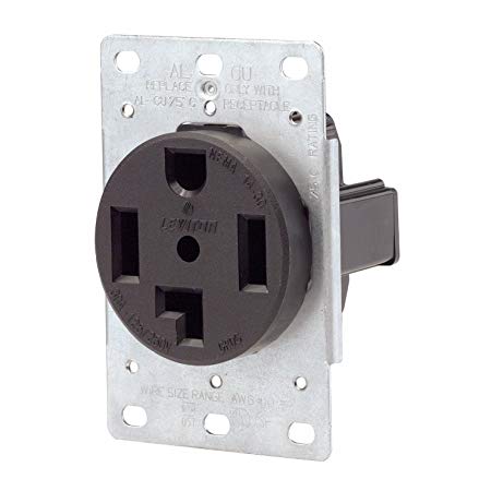 Receptacle, Single, 30A, 14-30R, 250V, Black