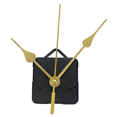 DOITOOL 1PCS Silence Quartz Clock Movement Silent Clock Mechanism Long Shaft Replacement Clock Kits DIY Wall Clock Movements Mechanism Parts with 3 Hands Without Battery (Golden Hand)