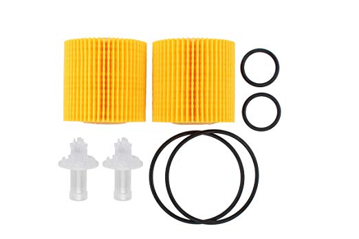 NewYall Pack of 2 Oil Filter 04152-YZZA1 w/Gasket Seal O-Ring Element for Toyota Lexus 2.5L 3.5L Replaces OF5608