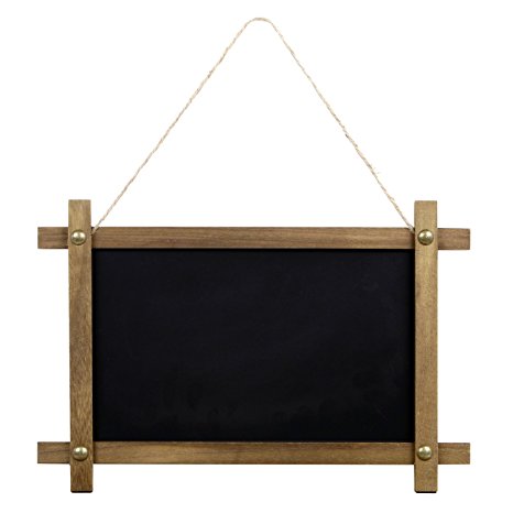 Rustic Vintage Framed Hanging Steel Chalkboard (15” x 0.5” x 10”) Magnetic With Wooden Frame Both Sides Writable