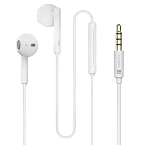 Portronics Conch Theta A in Ear 3.5mm Wired Earphones with In Line HD Mic, Powerful Audio, 14.2mm Dynamic Driver, Unique Earbuds Design, TPE Anti Tangle Wire,In line Controls,Wide Compatibility(White)