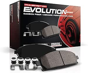 Power Stop Z23-2045 Front Z23 Evolution Sport Carbon Fiber Infused Ceramic Brake Pads with Hardware