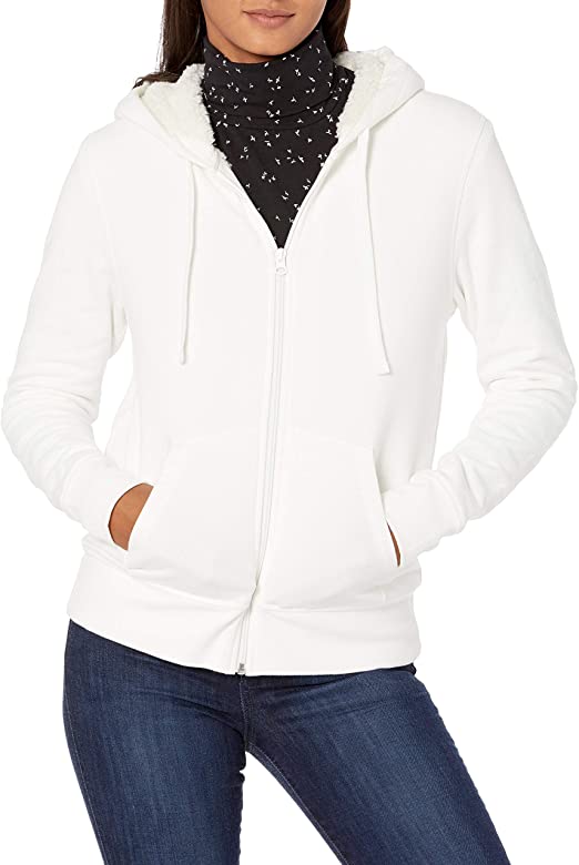 Amazon Essentials Women's Sherpa-Lined Fleece Full-Zip Hooded Jacket