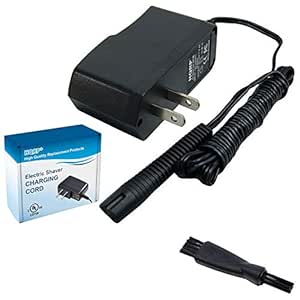 HQRP 12V AC Adapter Power Cord Charger Compatible with Braun Series 3 Model 340s-4 Type 5414, CruZer2 CruZer3 Model Z30 Z50 2775 2776 2864 2865 2866 2874 2876 Type 5733 Shaver Plus Cleaning Brush