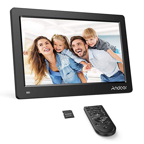 Andoer 11.6 Inch Digital Photo Picture Frame 1920X1080 IPS Screen Support Calendar/Clock/MP3/Photos/1080P Video Player with Remote Control 8GB Memory Card (Black)