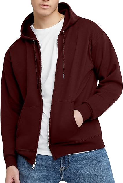 Hanes, Ecosmart Fleece Full Hoodie, Zip-up Hooded Sweatshirt for Men