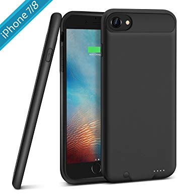 Battery Case for iPhone 7/8, XchuangX 3000mAh Rechargeable Protective Charging Case Slim for Apple iPhone 7/8 (4.7 inch), Support All Types Headphones, Answer Call and Sync-Through-Black