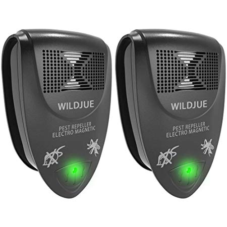 WILDJUE Ultrasonic Pest Repeller Pest Control, Spider Repellent, Electronic Plug in Pest Repeller- Repels Mice,Roaches,Spiders,Other Insects,Non-Toxic Environment-Friendly, Humans & Pets Safe -2 Pack