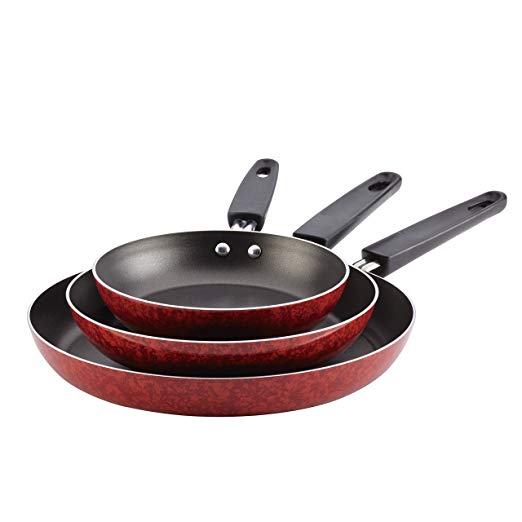 Farberware 20409 Aluminum Nonstick Skillet Set Medium Red