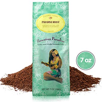 Hawaiian Paradise Coffee Medium Roast (7 OZ) World Class Premium Flavored Grounds Gourmet | Signature Brewed Made From the Finest Beans| Farm Fresh Earth Friendly | Paradise Roast