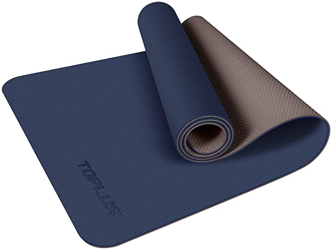 TOPLUS Yoga Mat - Upgraded Yoga Mat Eco Friendly Non-Slip Exercise & Fitness Mat with Carrying Strap, Workout Mat for All Type of Yoga, Pilates and Floor Exercises(1/4 inch-1/8 inch)